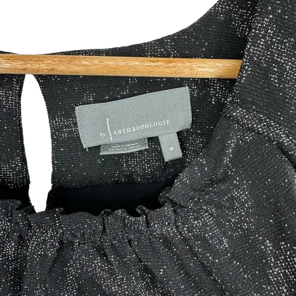 Anthropologie Carly Sleeveless Shimmer Top in Black and Silver, Medium - Picture 7 of 11